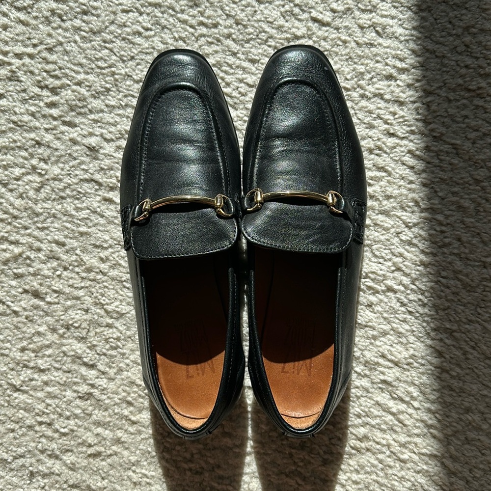 Elegant Black Loafers with Gold Accent